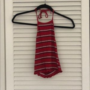 Striped halter tank top
